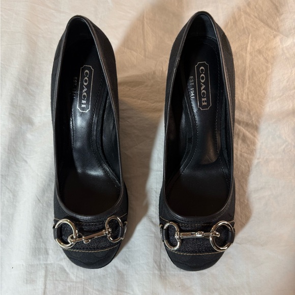 Coach Issy Black Wedge Shoes size 7.5 - Picture 5 of 7